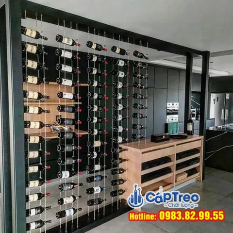 Kệ Treo Rượu Dây Cáp - DS06
