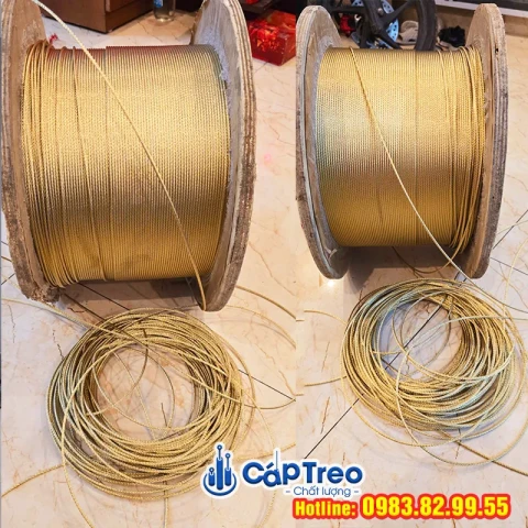 Dây Cáp Inox 304 Màu Vàng Gold Mạ PVD Bền Đẹp