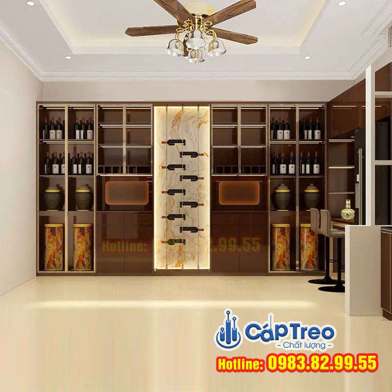 Kệ Rượu Dây Cáp Độc Đáo