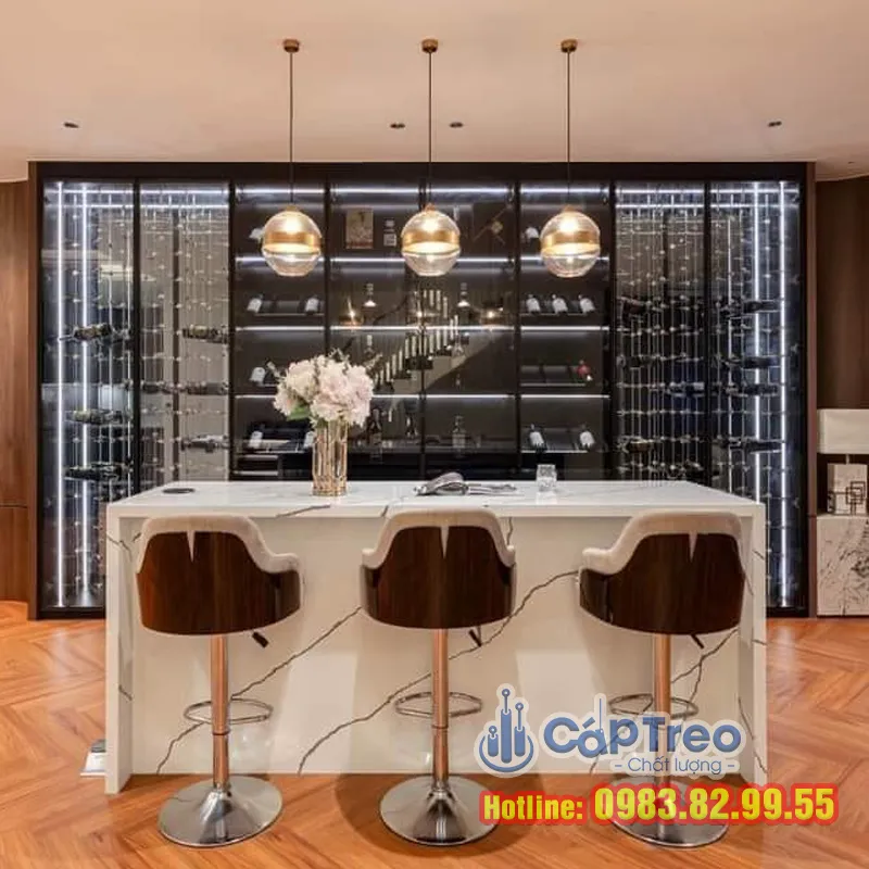 Tủ Cáp Treo Rượu Vang Hiện Đại