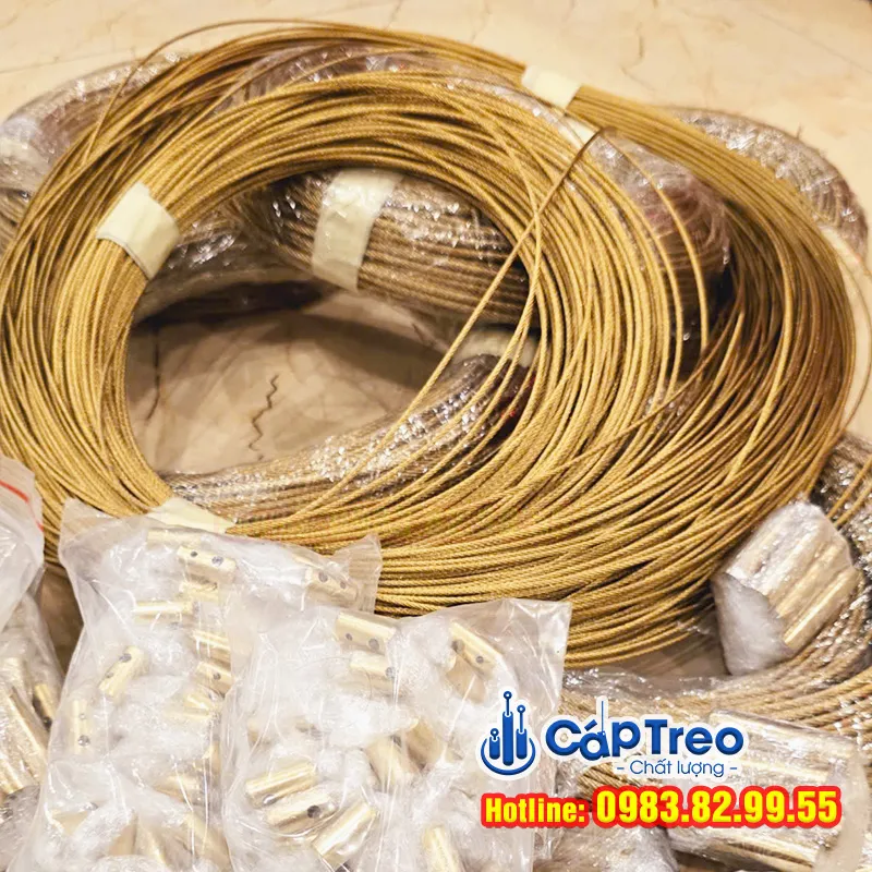 Cáp Inox 304 mạ vàng Gold