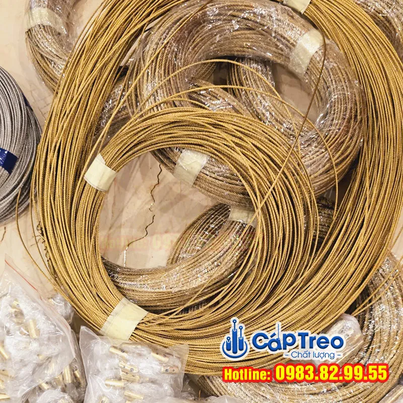Cáp Inox 304 mạ vàng Gold