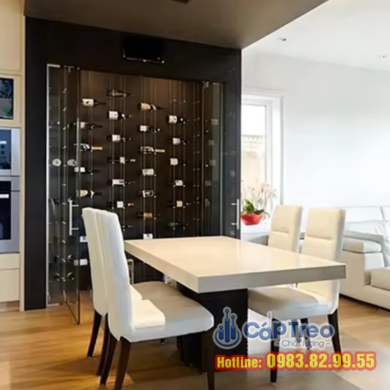 Kệ Treo Rượu Dây Cáp