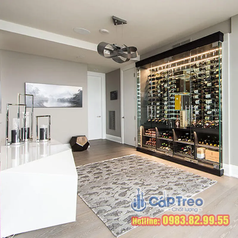 Kệ Treo Rượu Dây Cáp