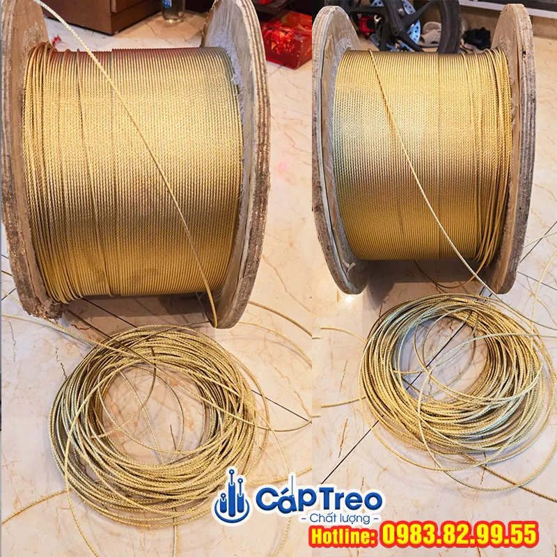 Cáp Inox 304 mạ vàng Gold PVD